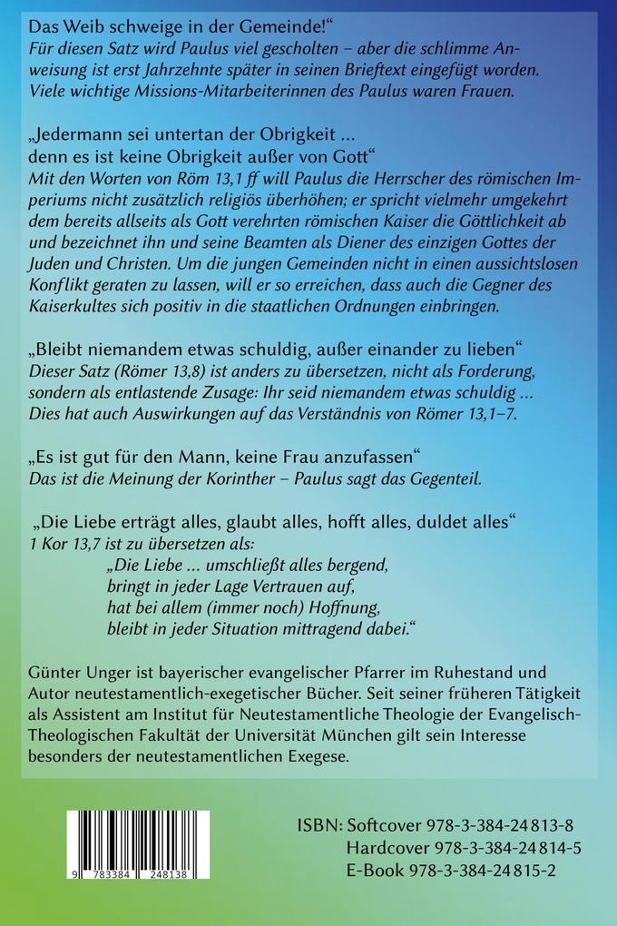 Weitere Ansicht: Paulus meinte das ganz anders | Günter Unger