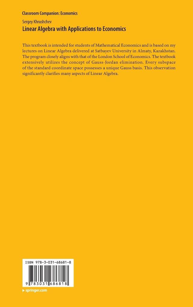 Weitere Ansicht: Linear Algebra with Applications to Economics | Sergey Khrushchev