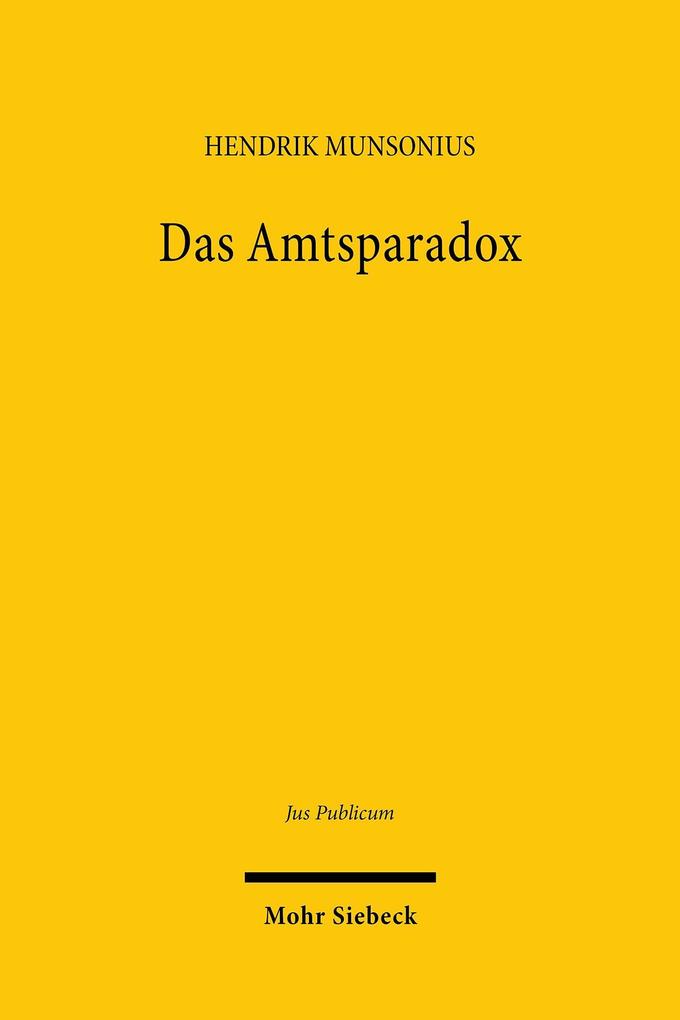 Produktbild: Das Amtsparadox | Hendrik Munsonius