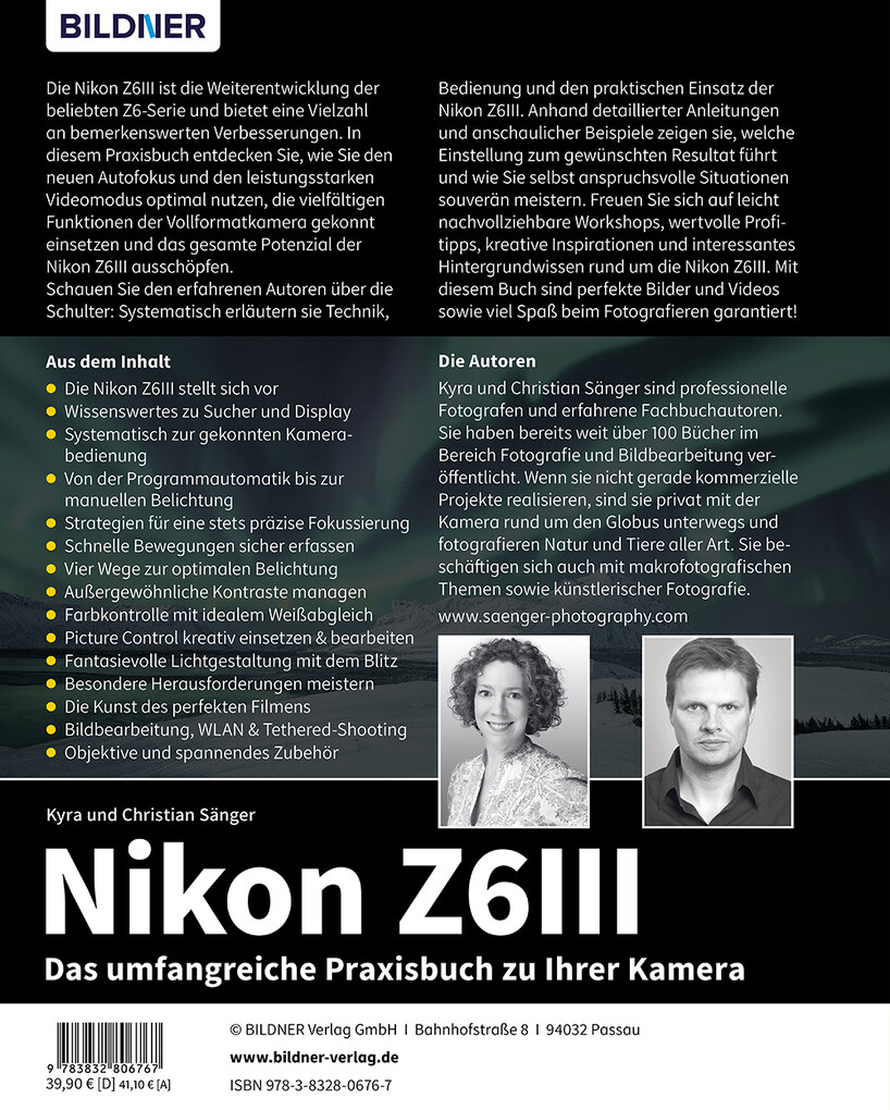 Weitere Ansicht: Nikon Z6III: Das umfangreiche Praxisbuch zu Ihrer Kamera | Dr. Kyra Sänger, Dr. Christian Sänger, Kyra Sänger