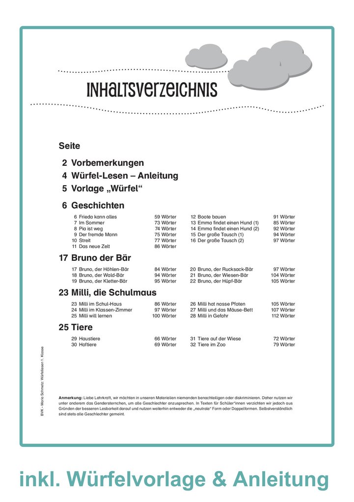 Weitere Ansicht: Würfellesen - 1. Klasse | Maria Schmetz