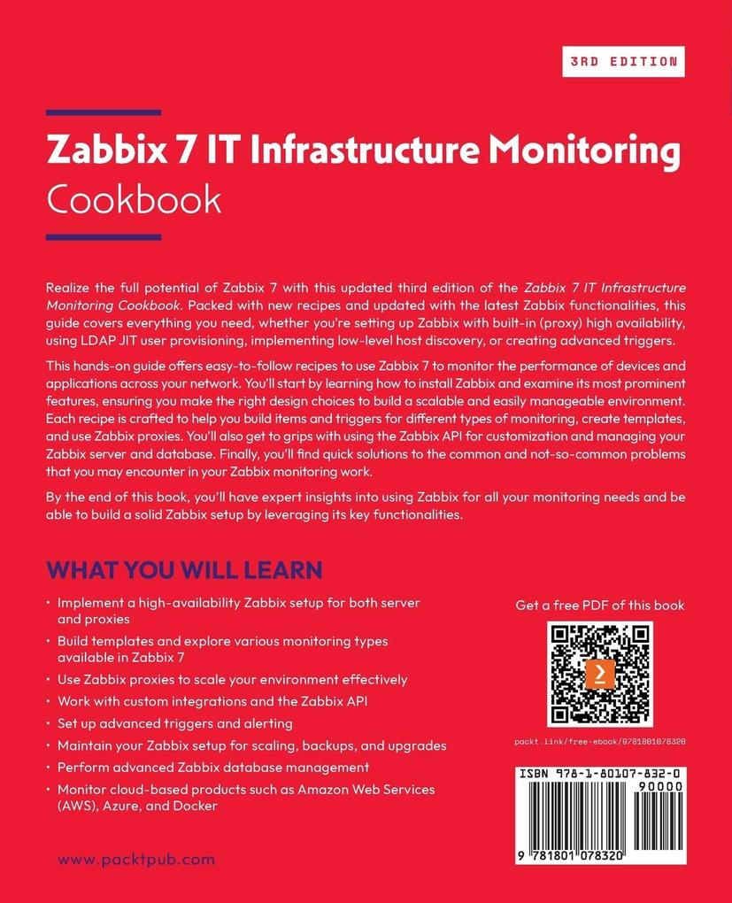 Weitere Ansicht: Zabbix 7 IT Infrastructure Monitoring Cookbook - Third Edition | Nathan Liefting, Brian van Baekel