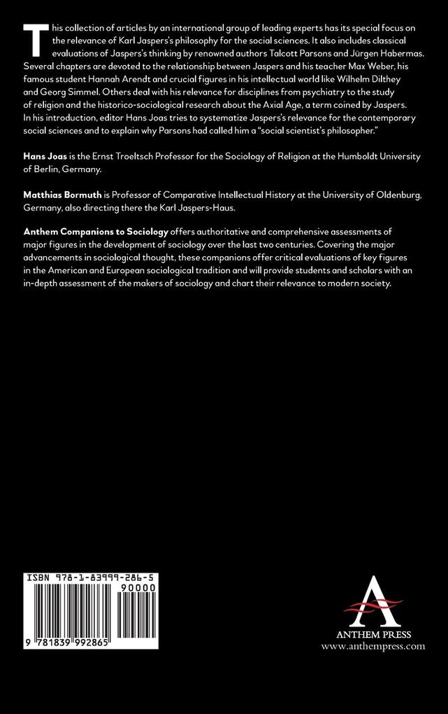 Weitere Ansicht: The Anthem Companion to Karl Jaspers