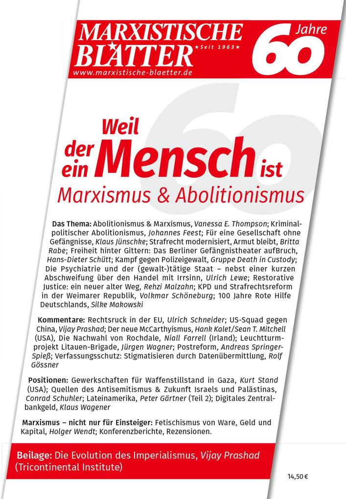 Produktbild: Weil der Mensch ein Mensch ist - Marxismus & Abolitionismus
