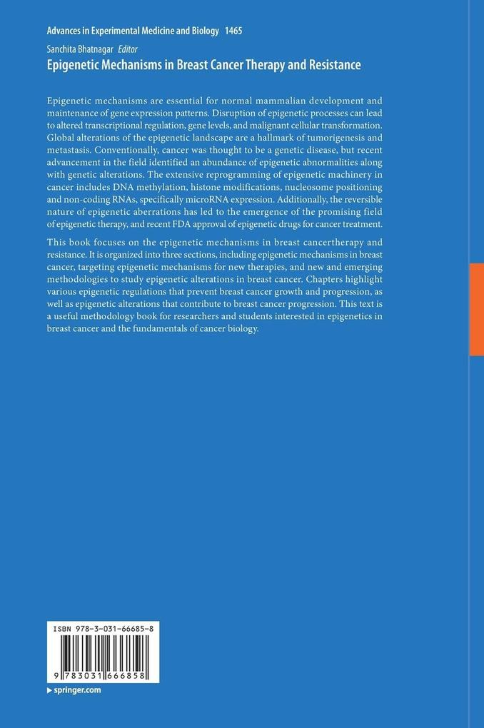 Weitere Ansicht: Epigenetic Mechanisms in Breast Cancer Therapy and Resistance
