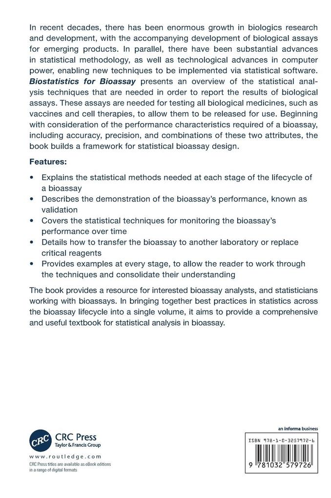 Weitere Ansicht: Biostatistics for Bioassay | Ann Yellowlees, Matthew Stephenson