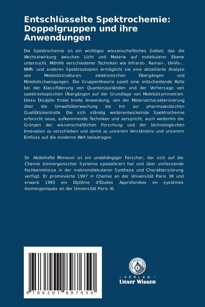 Weitere Ansicht: Entschlüsselte Spektrochemie: Doppelgruppen und ihre Anwendungen | Abdelhafid Mimouni