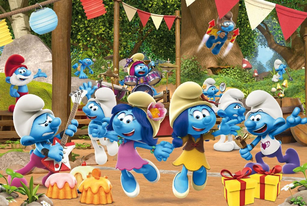 Weitere Ansicht: Verschlumpfte Party, 100 Teile, mit Add-on (2 Figuren)