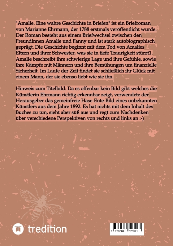 Weitere Ansicht: Amalie. Eine wahre Geschichte in Briefen | Marianne Ehrmann