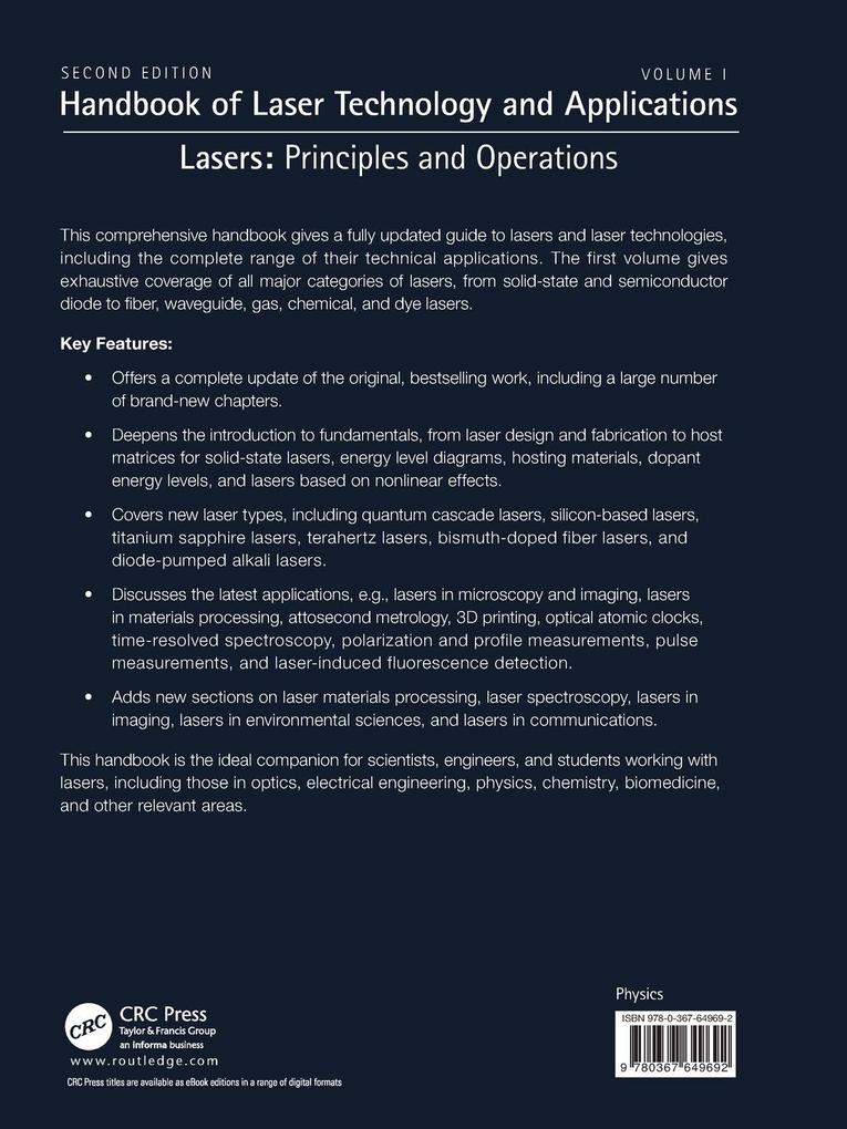 Weitere Ansicht: Handbook of Laser Technology and Applications