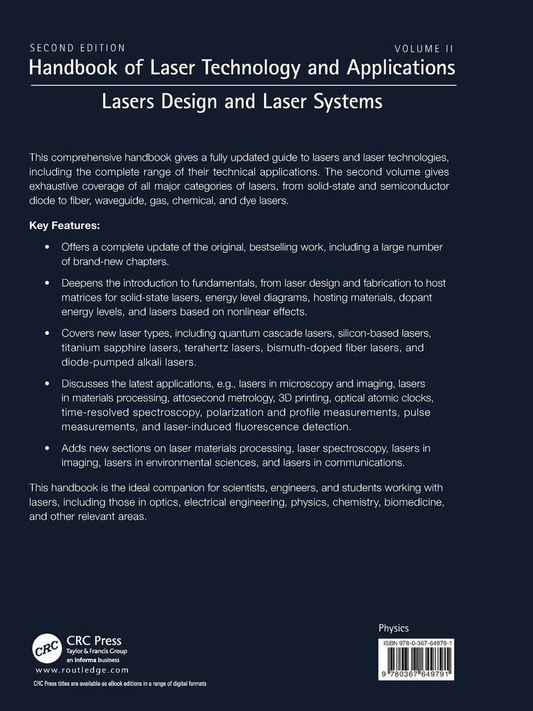 Weitere Ansicht: Handbook of Laser Technology and Applications