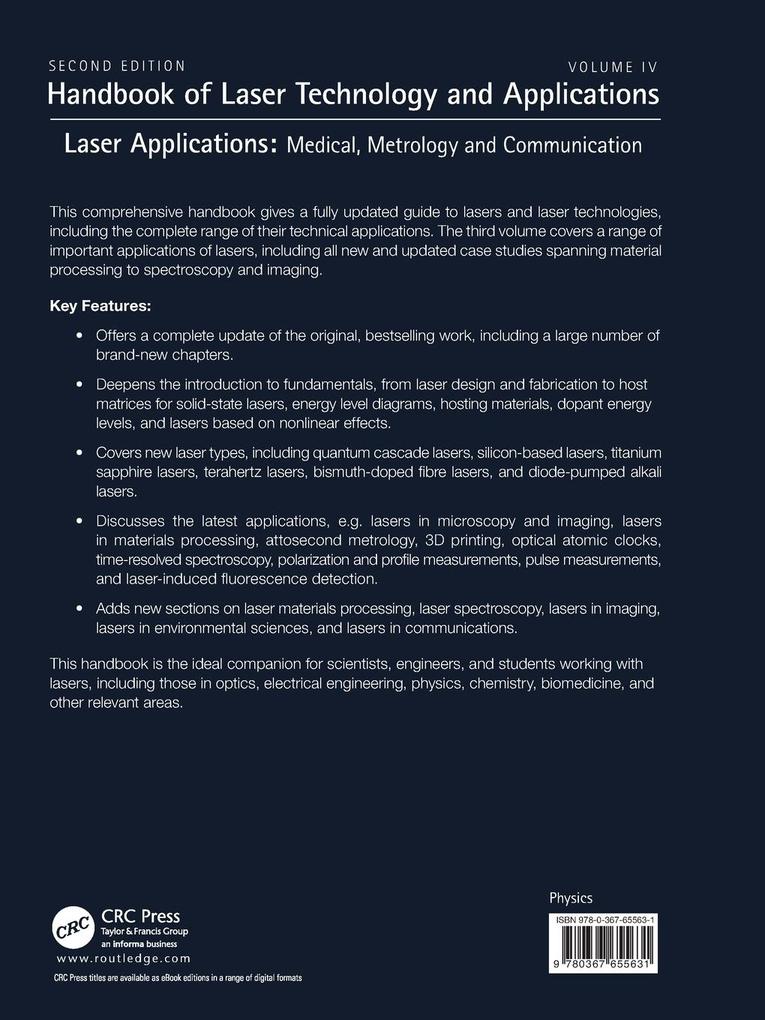 Weitere Ansicht: Handbook of Laser Technology and Applications