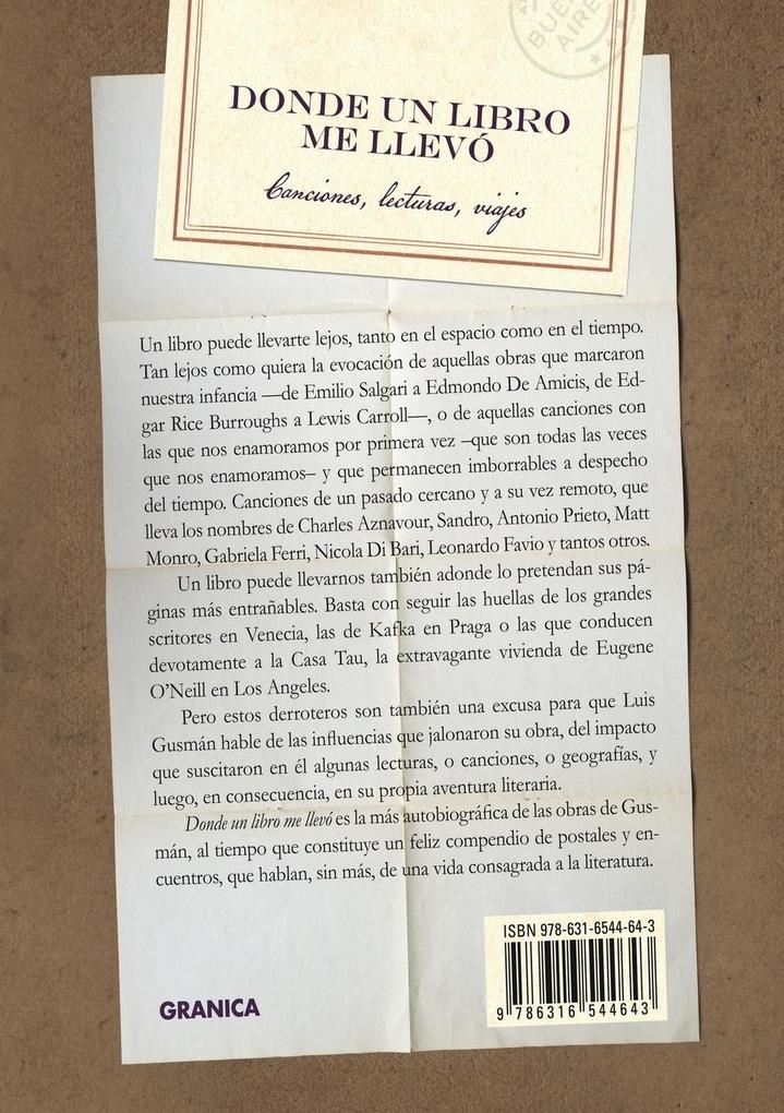 Weitere Ansicht: Donde Un Libro Me Llevó | Luis Gusmán