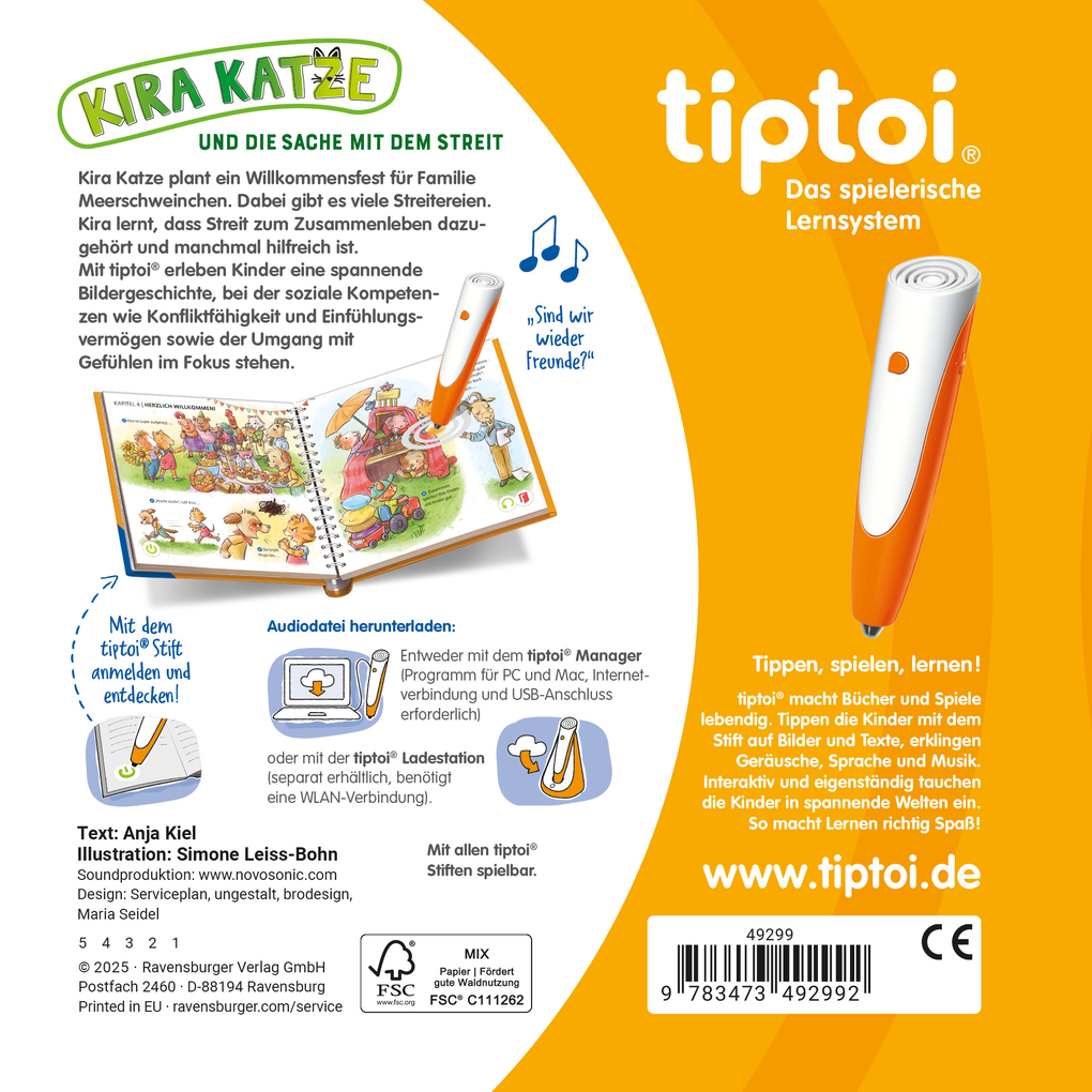 Weitere Ansicht: tiptoi® Bildergeschichten über den Umgang mit Gefühlen - Kira Katze und die Sache mit dem Streit | Anja Kiel