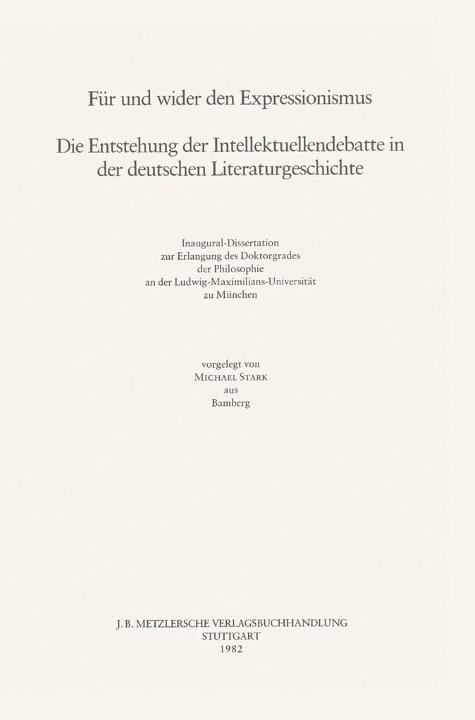 Produktbild: Für und Wider den Expressionismus