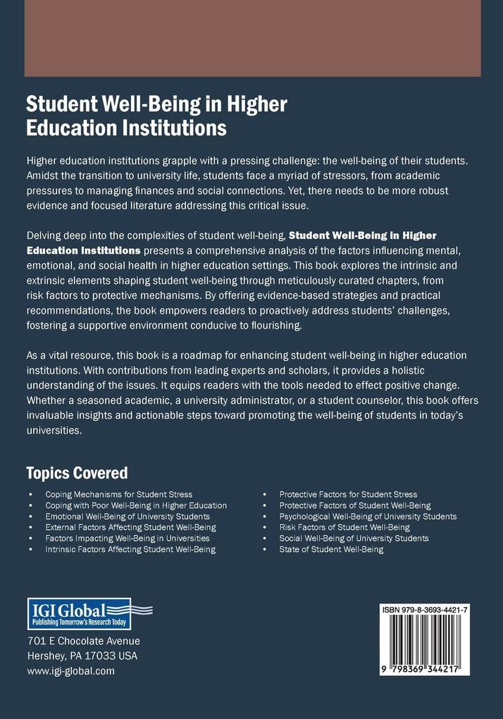 Weitere Ansicht: Student Well-Being in Higher Education Institutions