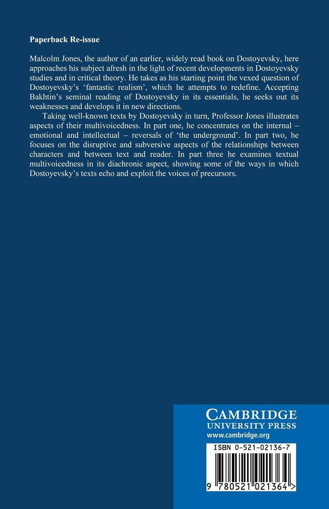 Weitere Ansicht: Dostoyevsky After Bakhtin | Malcolm V. Jones