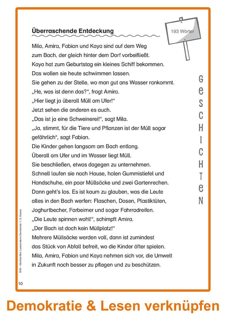 Weitere Ansicht: Lesetandems Demokratie 1./2. Klasse | Manfred Mai