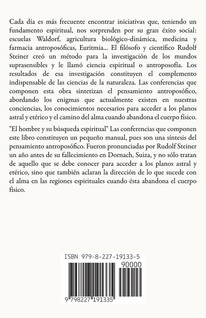 Weitere Ansicht: Antroposofía, Introducción al Conocimiento del Ser Humano | Rudolf Steiner