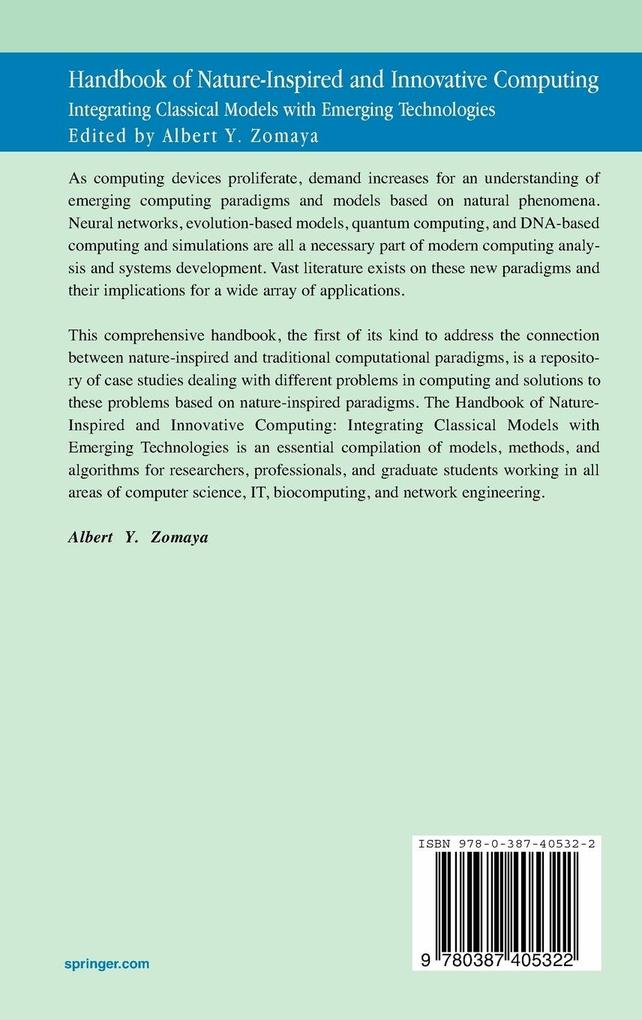 Weitere Ansicht: Handbook of Nature-Inspired and Innovative Computing