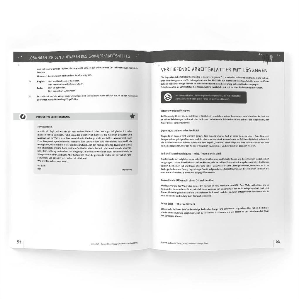 Weitere Ansicht: Pampa Blues - Rolf Lappert - Lehrerheft | Sabrina Undank, Rolf Lappert