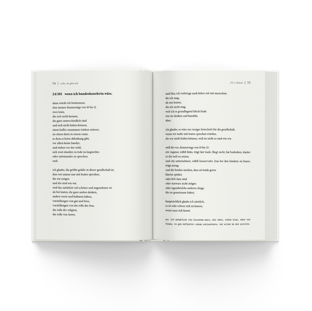 Weitere Ansicht: Wehe du gibst auf | Clara Lösel