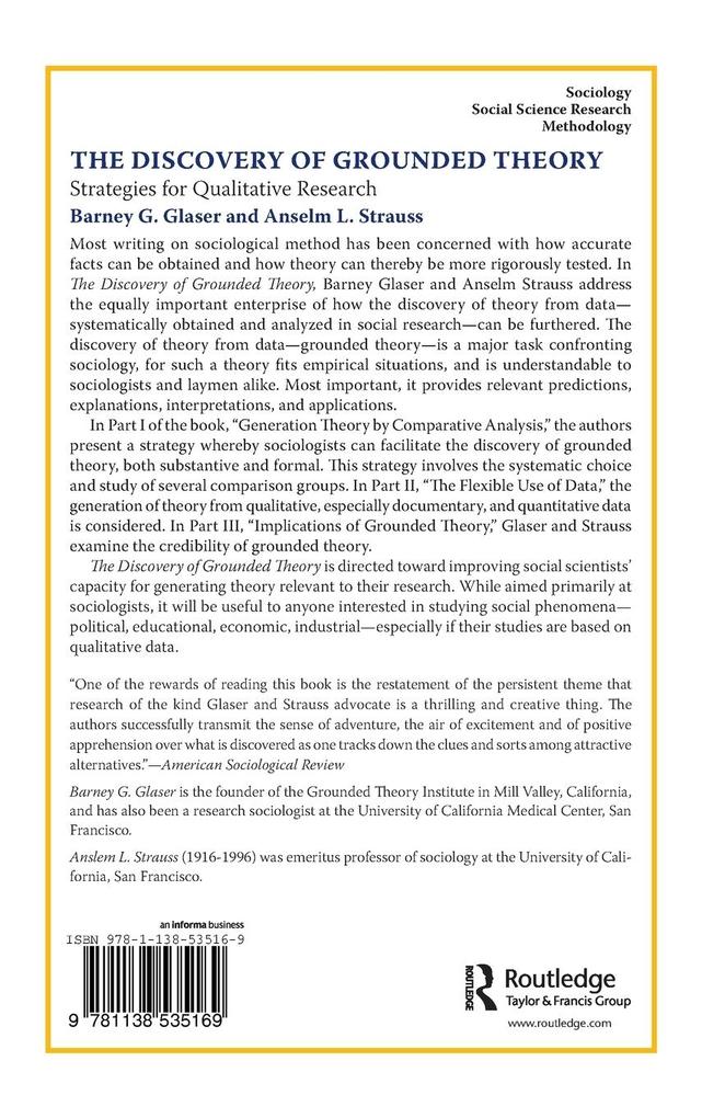 Weitere Ansicht: Discovery of Grounded Theory | Barney Glaser, Anselm Strauss