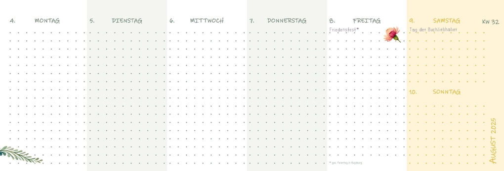 Weitere Ansicht: Mein Wochen-Tischkalender für das Schuljahr 2025/2026