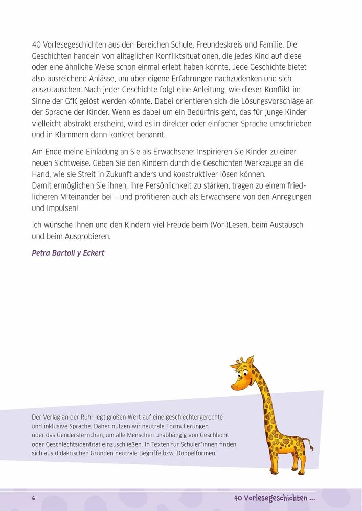 Weitere Ansicht: 40 Vorlesegeschichten zur Giraffensprache | Petra Bartoli y Eckert