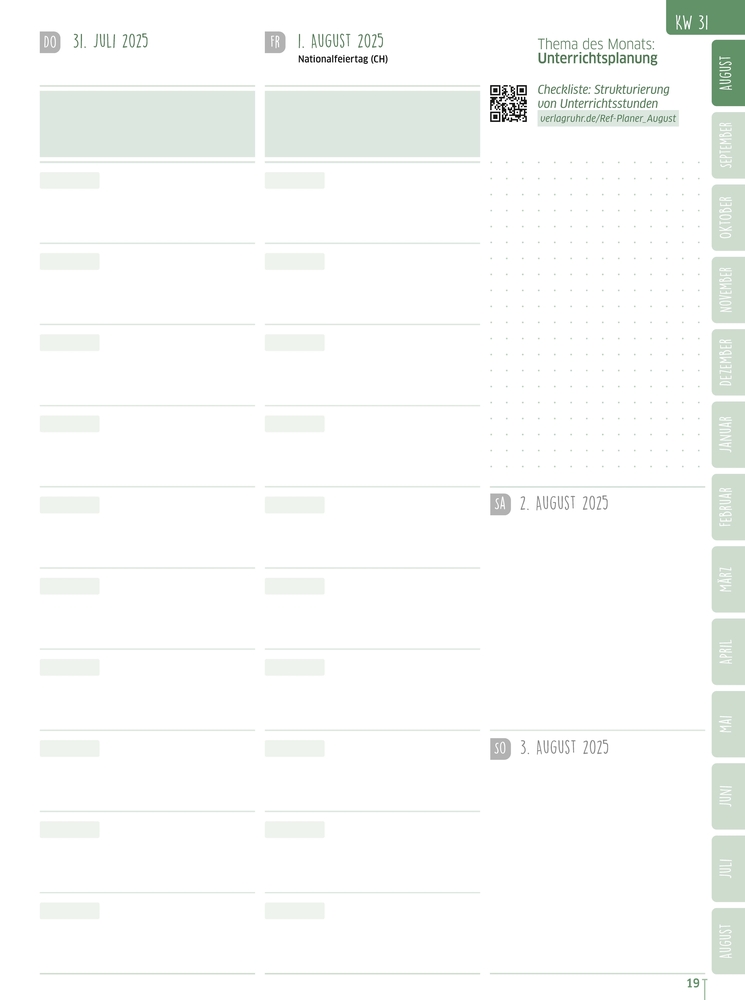 Weitere Ansicht: Mein Schulplaner fürs Referendariat Schuljahr 2025/2026
