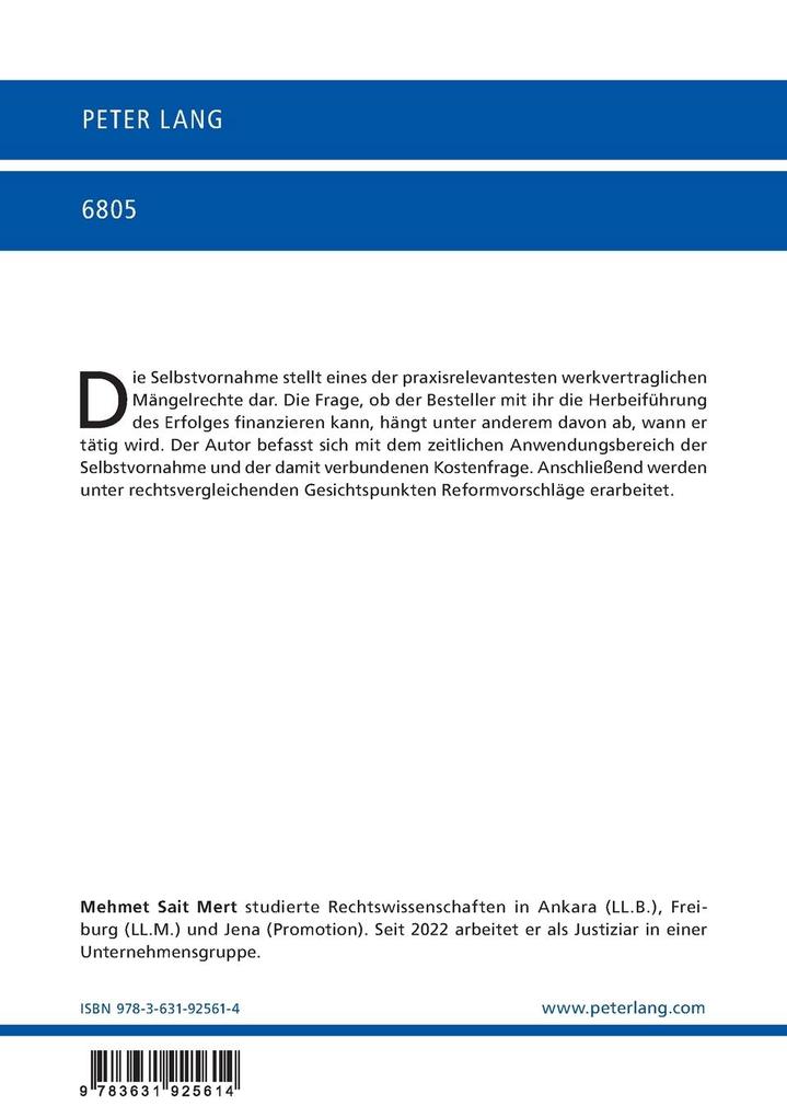 Weitere Ansicht: Selbstvornahme vor der Abnahme | Mehmet Sait Mert