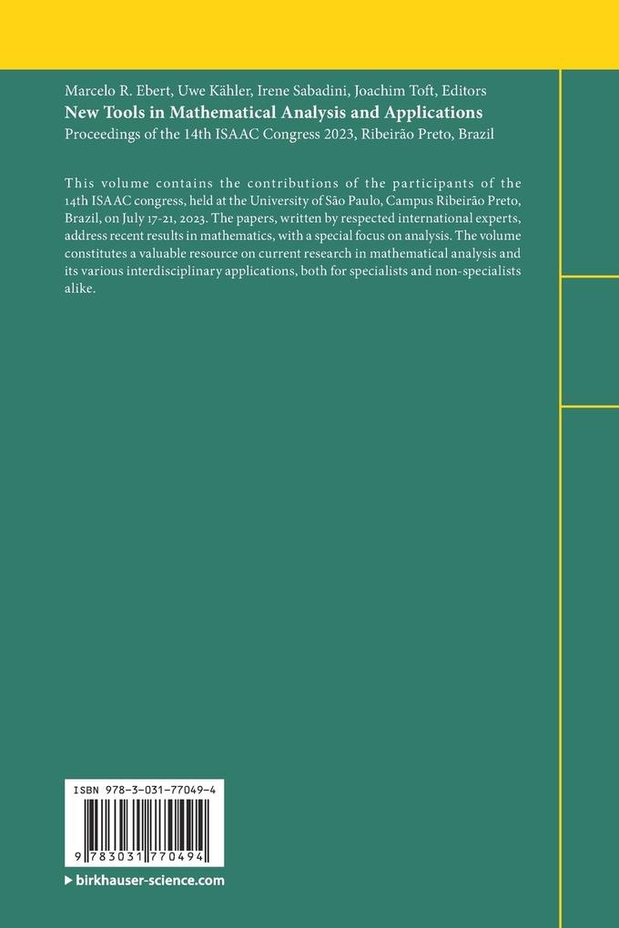 Weitere Ansicht: New Tools in Mathematical Analysis and Applications