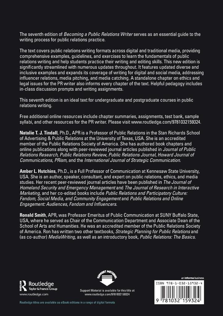Weitere Ansicht: Becoming a Public Relations Writer | Amber L. Hutchins, Natalie T. J. Tindall, Ronald D. Smith