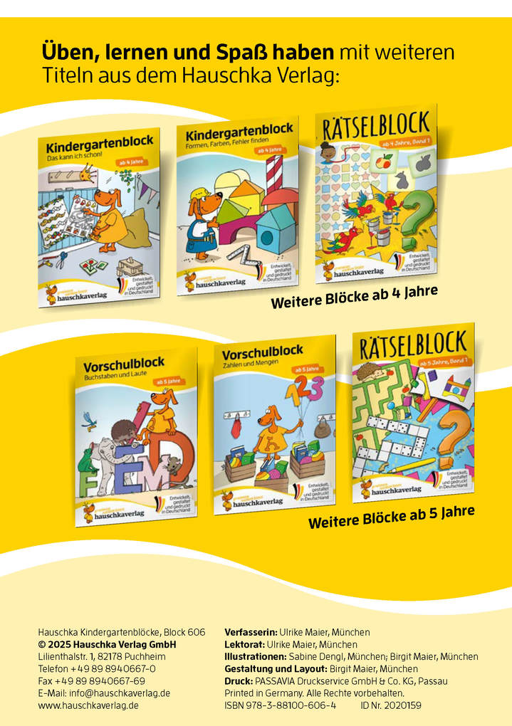 Weitere Ansicht: Kindergartenblock ab 4 Jahre - Rätsel-Spaß, Konzentration und Logik | Ulrike Maier