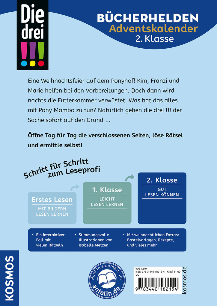 Weitere Ansicht: Die drei !!!, Bücherhelden 2. Klasse, Adventskalender, Wirbel um das Weihnachts-Pony | Anne Scheller