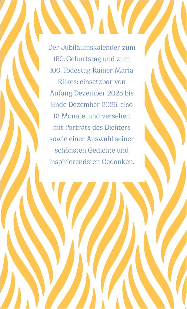 Weitere Ansicht: Rainer Maria Rilke Kalender für das Jahr 2026 | Rainer Maria Rilke