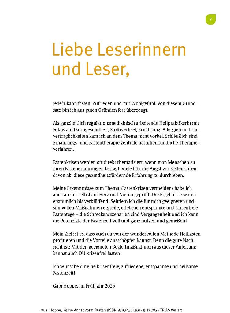 Weitere Ansicht: Keine Angst vorm Fasten | Gabriela Hoppe
