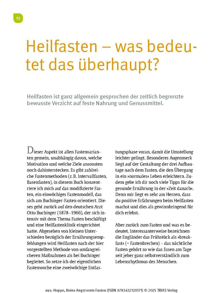 Weitere Ansicht: Keine Angst vorm Fasten | Gabriela Hoppe