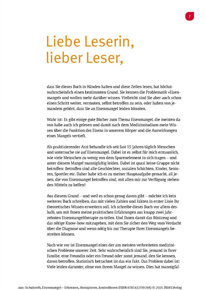 Weitere Ansicht: Eisenmangel - Erkennen, therapieren, kontrollieren | Christian Schuberth
