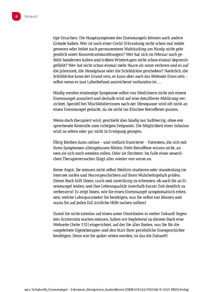 Weitere Ansicht: Eisenmangel - Erkennen, therapieren, kontrollieren | Christian Schuberth