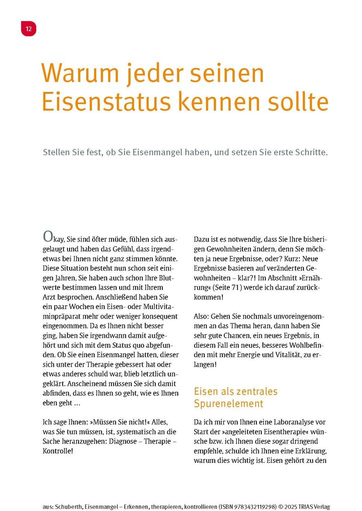 Weitere Ansicht: Eisenmangel - Erkennen, therapieren, kontrollieren | Christian Schuberth