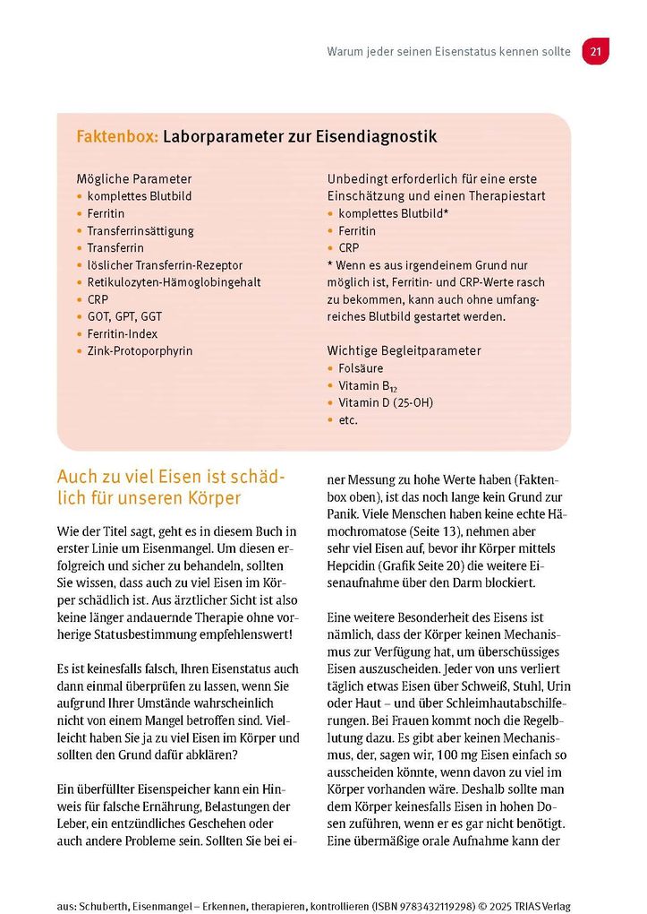 Weitere Ansicht: Eisenmangel - Erkennen, therapieren, kontrollieren | Christian Schuberth