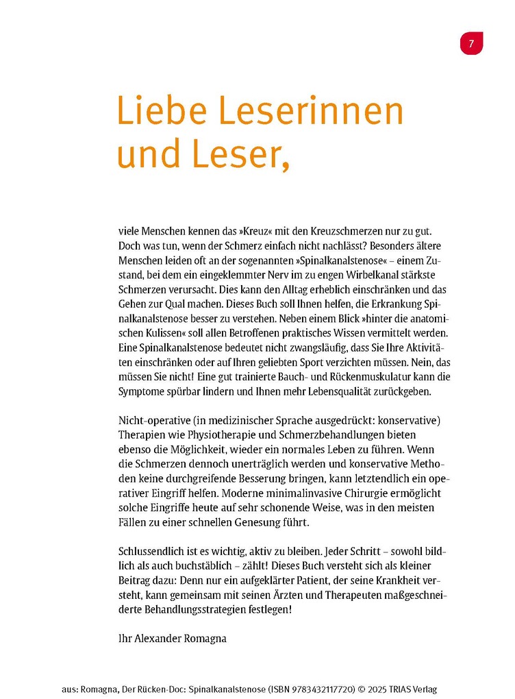 Weitere Ansicht: Der Rücken-Doc: Spinalkanalstenose | Alexander Romagna