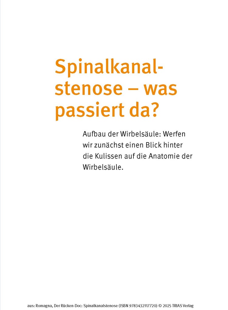 Weitere Ansicht: Der Rücken-Doc: Spinalkanalstenose | Alexander Romagna