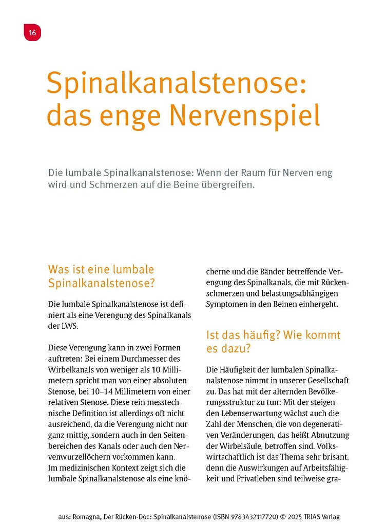Weitere Ansicht: Der Rücken-Doc: Spinalkanalstenose | Alexander Romagna