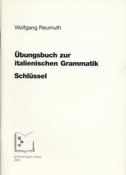Produktbild: Übungsbuch zur italienischen Grammatik. Schlüssel | Wolfgang Reumuth