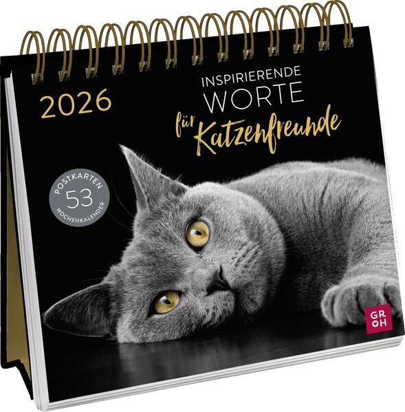 Produktbild: Postkartenkalender 2026: Inspirierende Worte für Katzenfreunde