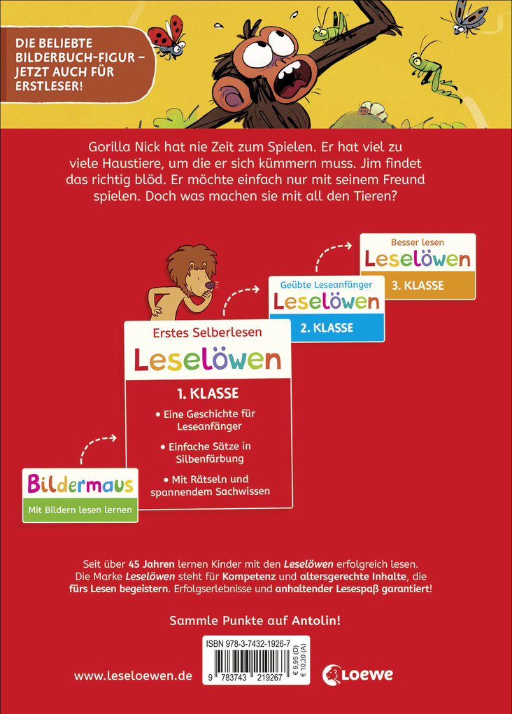 Weitere Ansicht: Leselöwen 1. Klasse - Jim ist mies drauf - Haustier-Alarm! | Suzanne Lang