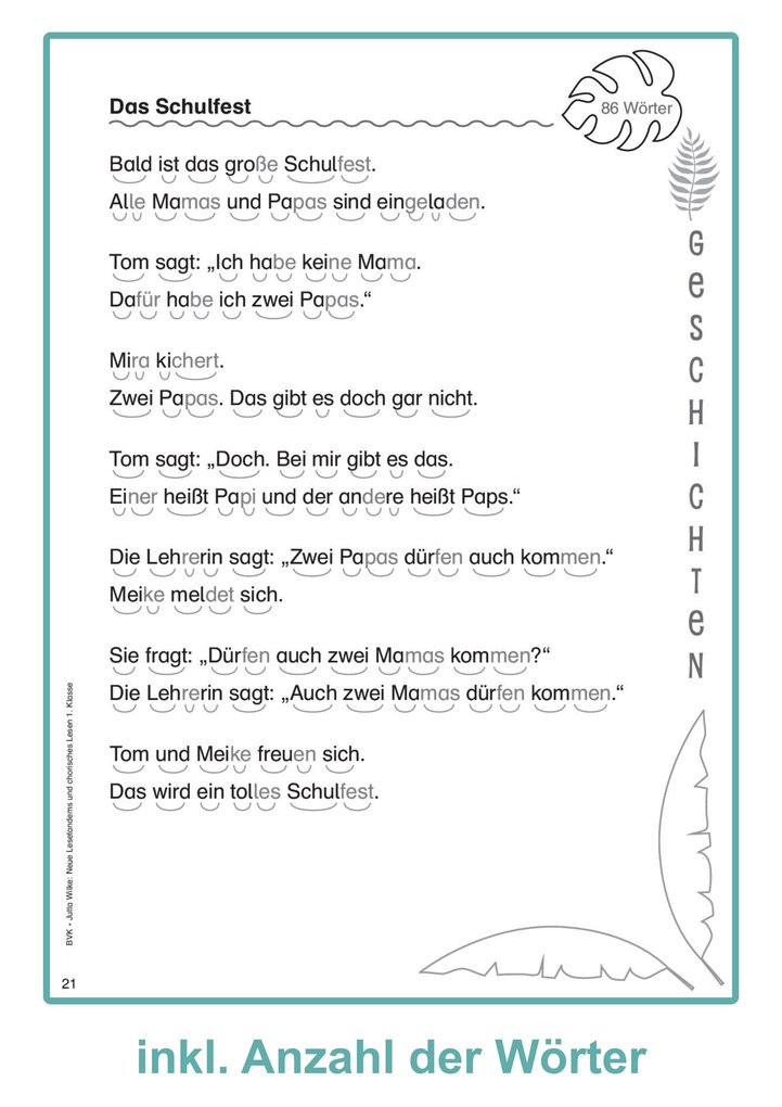 Weitere Ansicht: Neue Lesetandems und chorisches Lesen 1. Klasse | Jutta Wilke