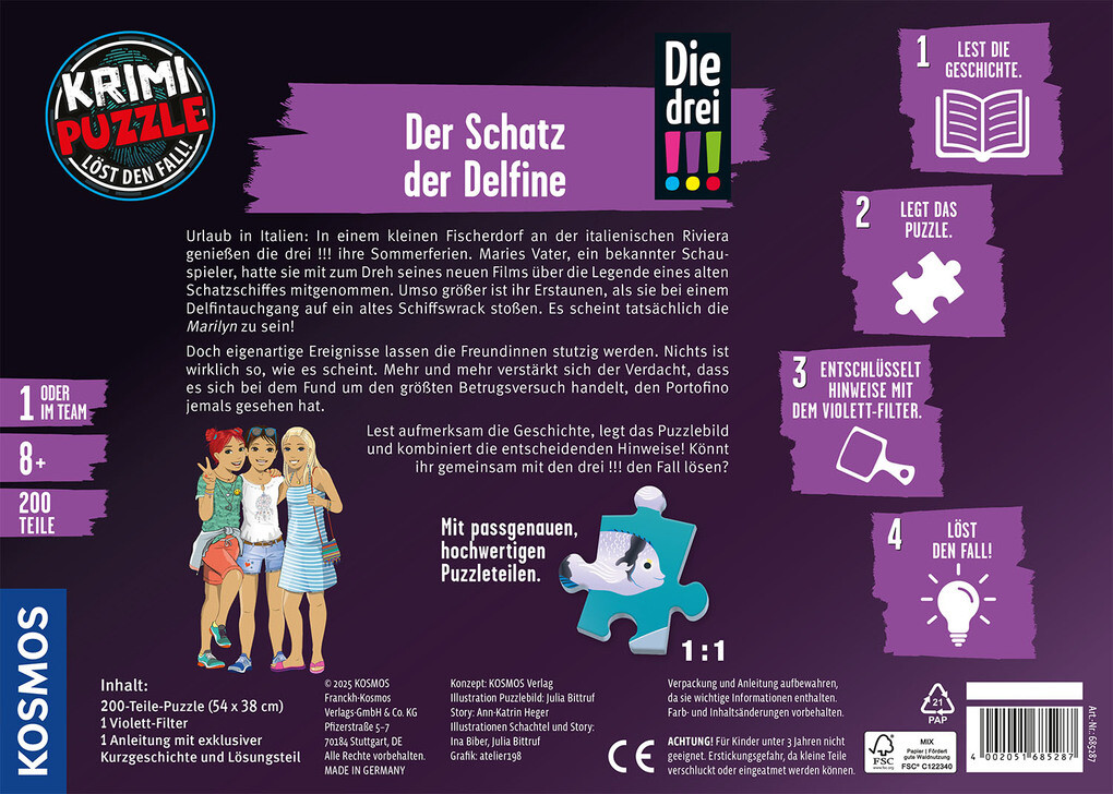 Weitere Ansicht: Krimi-Puzzle: Die drei !!! - Der Schatz der Delfine